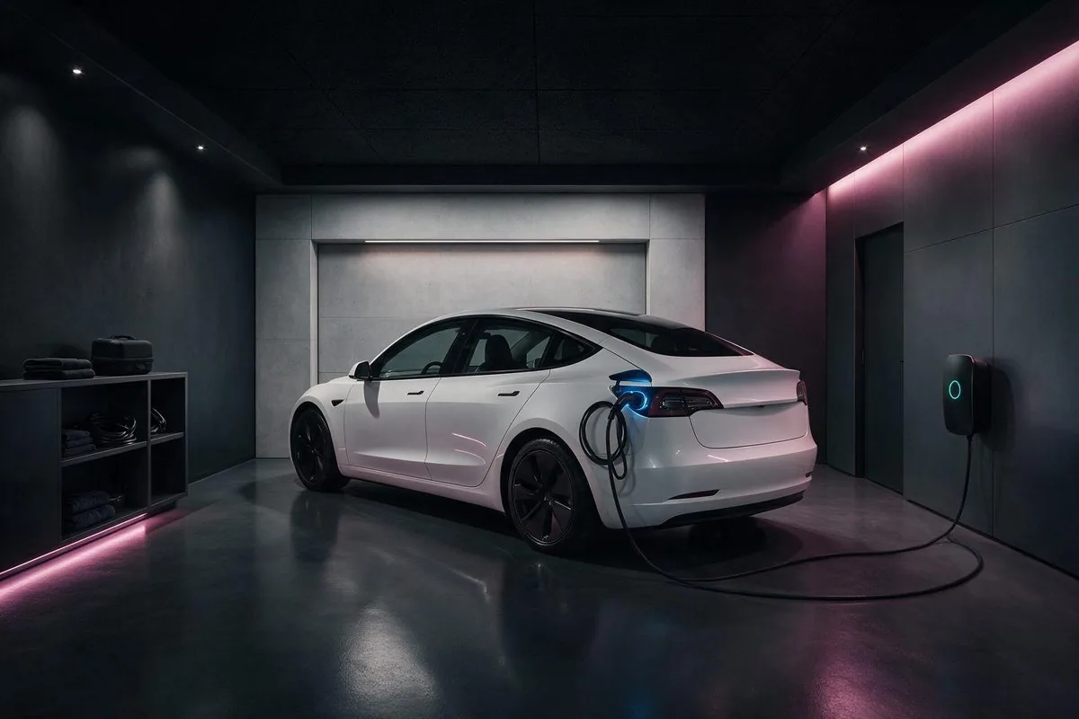 Wallbox lädt ein Elektroauto